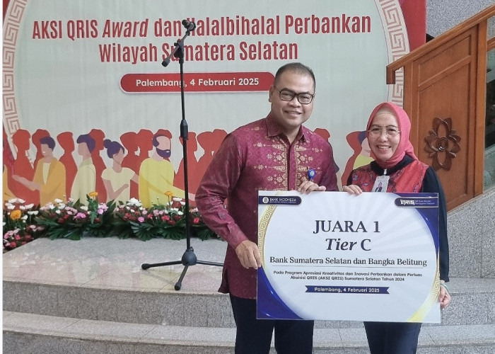 Bank Sumsel Babel Raih Juara 1 Transaksi dan QRIS Terbanyak 2024 dari Bank Indonesia