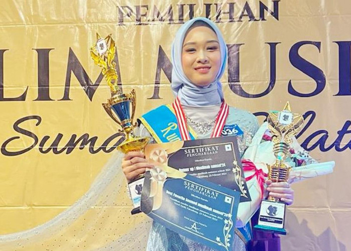 Dwini Suci Ramadhani Berhasil Sabet Runner Up 1 di Ajang Muslim Muslimah Sumsel 2024