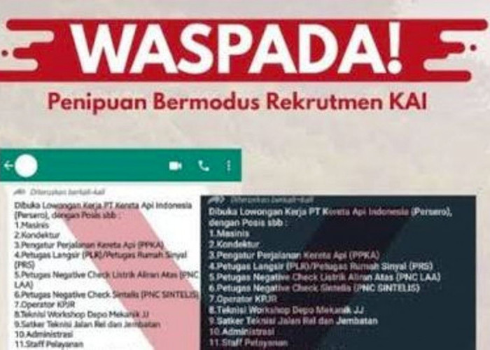 Waspada Penipuan Rekrutmen, KAI Divre III Palembang Tegaskan Informasi Resmi Hanya di Kanal KAI