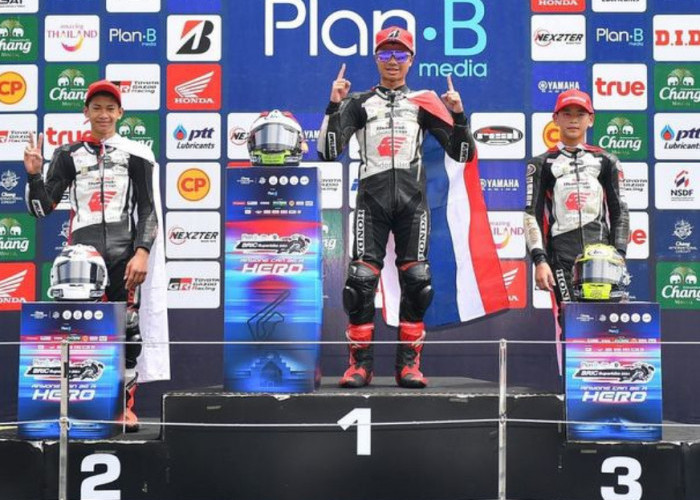 Start Posisi ke-7, Pebalap AHM Badly Berhasil Finish di Podium Kedua di Ajang Thailand Talent Cup 2024