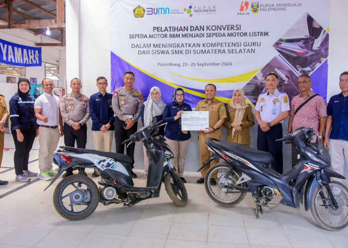 Pusri Gelar Pelatihan Konversi Motor BBM Jadi Motor Listrik di SMK 7 Palembang, Ini Materi Programnya 