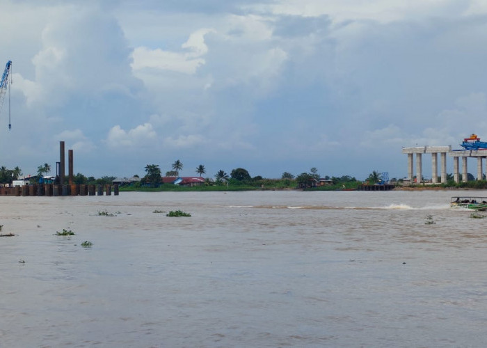  Progres Pengerjaan Jembatan Tol Kapal Betung di Gandus Palembang  