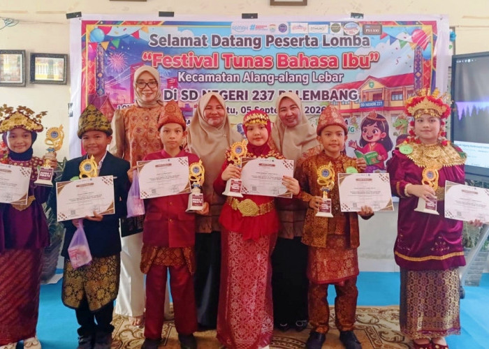 Lestarikan Bahasa Ibu, SDN 240 Palembang Sukses Sabet Prestasi di FTBI Alang-Alang Lebar