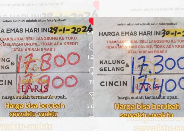 Harga Emas Perhiasan di Palembang Hampir Tembus Rp 18 Juta per Suku, Naik Terus dalam Sepekan Ini 