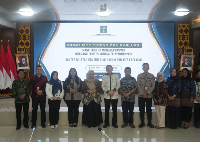 Kemenkum Sumsel Perkuat Integritas dan Kualitas Layanan Melalui Evaluasi SPAK-SPKP 2026