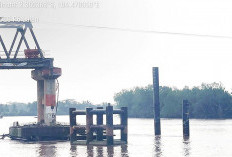 Angkutan Batubara Kembali Tabrak Jembatan Lalan, 2 Tiang Pancang Ambruk