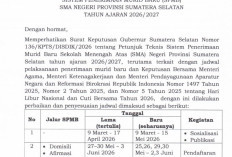SPMB SMA Negeri Provinsi Sumsel Tahun 2026/2027 Dibuka Lebih Cepat, Cek Jadwal dan 4 Jalur Pendaftaran!