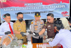 Polres Lahat Musnahkan 175,104 gram Sabu dan 8 Kilo Ganja, Barang Bukti Sepanajang Oktober-November 2025